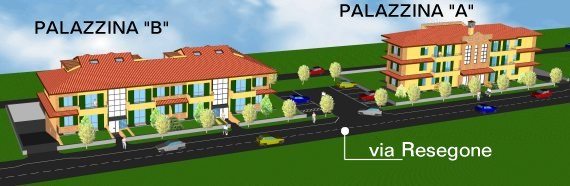 Nuova realizzazione palazzine a Lainate via Resegone angolo via Monte Grappa