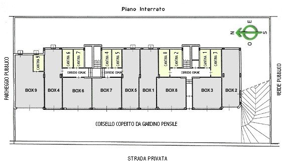 PALAZZINA B - pianta piano interrato