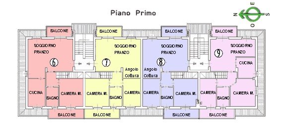 PALAZZINA B - pianta piano primo -