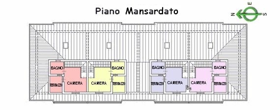 PALAZZINA B - pianta piano sottotetto -